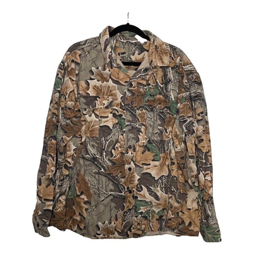 VTG Walls Camouflage Shirt‎ Men's 2XL Heavyweight 100% Cotton Hunting Outdoors